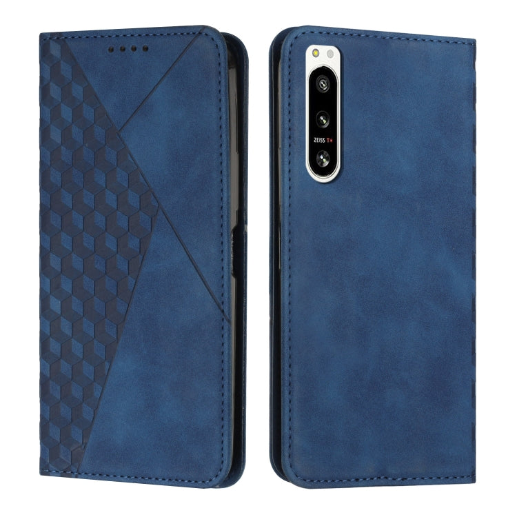 For Sony Xperia 5 IV Diamond Splicing Skin Feel Magnetic Leather Phone Case