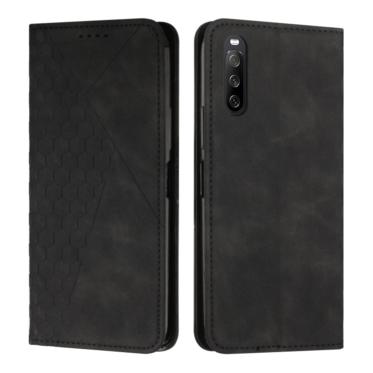 For Sony Xperia 10 IV Diamond Splicing Skin Feel Magnetic Leather Phone Case
