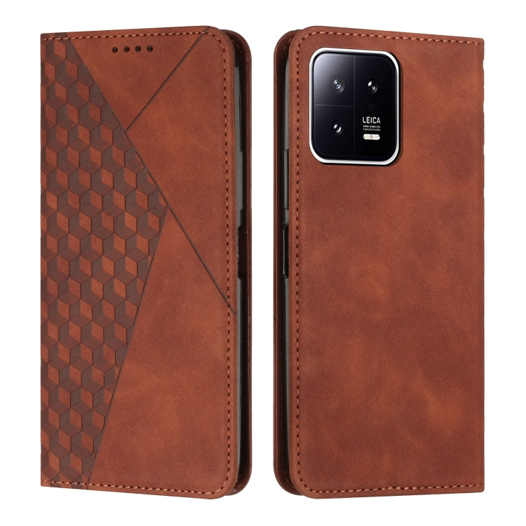 For Xiaomi 13 Diamond Splicing Skin Feel Magnetic Leather Phone Case