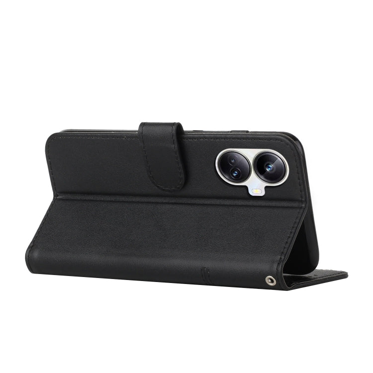 For Realme 10 Pro+ Stitching Calf Texture Buckle Leather Phone Case