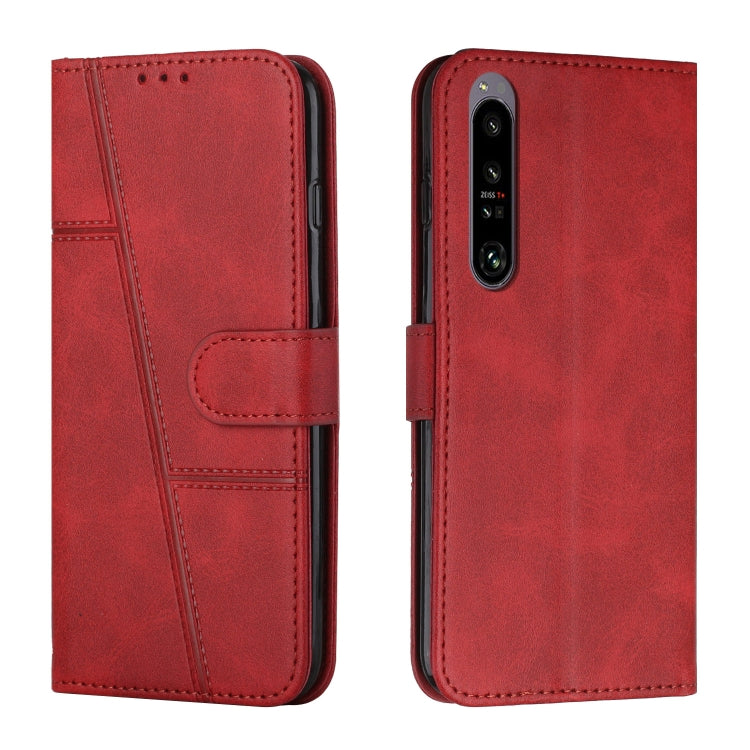 For Sony Xperia 1 IV Stitching Calf Texture Buckle Leather Phone Case