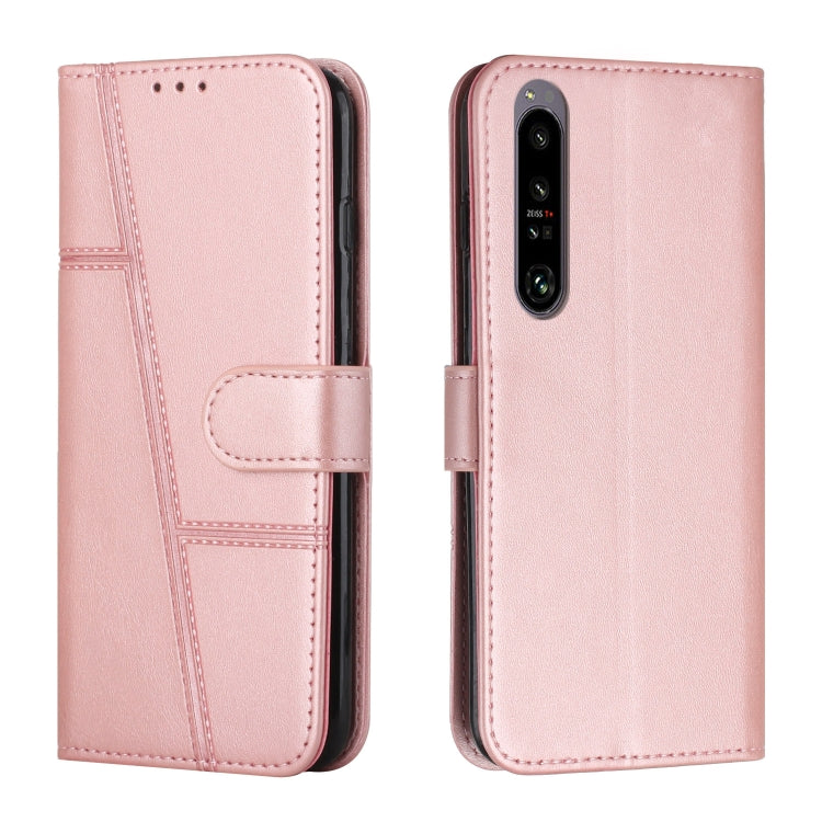 For Sony Xperia 1 IV Stitching Calf Texture Buckle Leather Phone Case