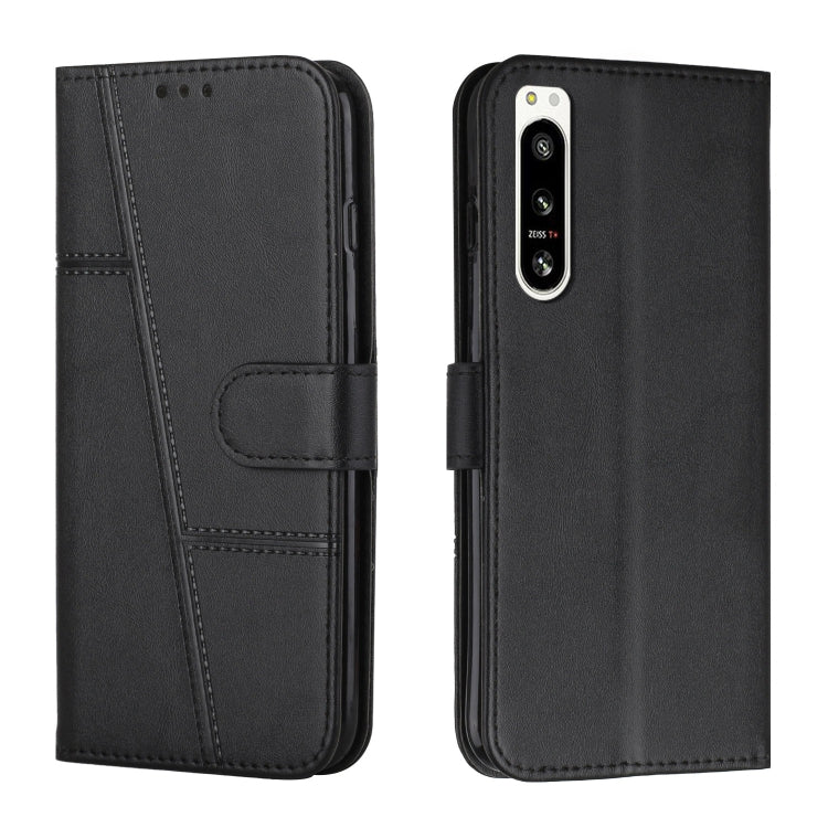 For Sony Xperia 5 IV Stitching Calf Texture Buckle Leather Phone Case