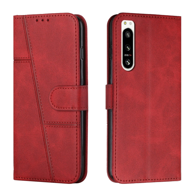 For Sony Xperia 5 IV Stitching Calf Texture Buckle Leather Phone Case