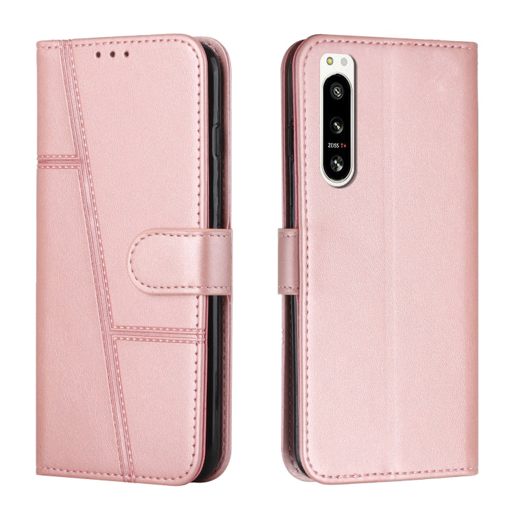 For Sony Xperia 5 IV Stitching Calf Texture Buckle Leather Phone Case