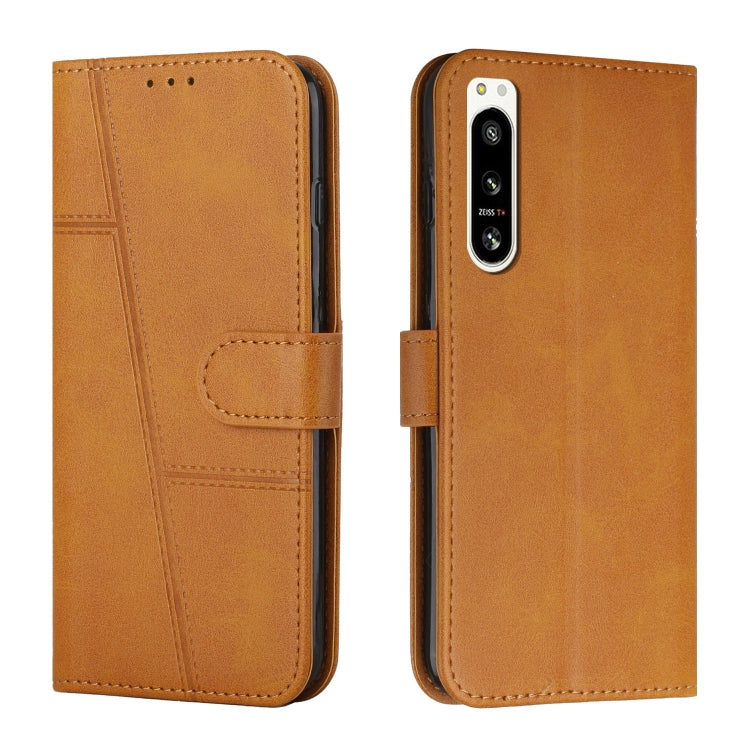 For Sony Xperia 5 IV Stitching Calf Texture Buckle Leather Phone Case