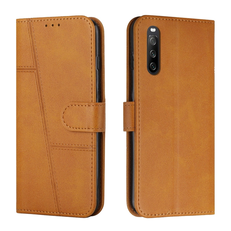 For Sony Xperia 10 IV Stitching Calf Texture Buckle Leather Phone Case