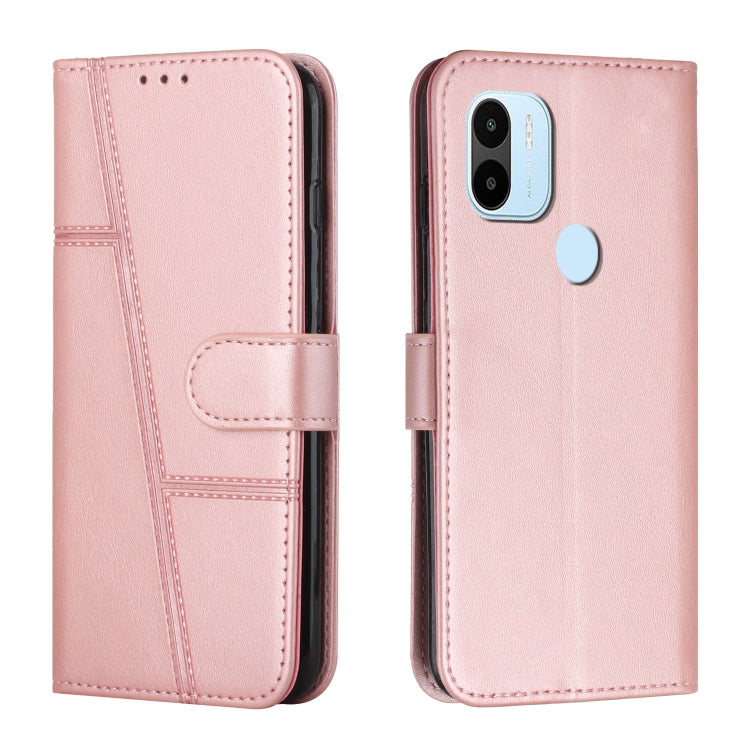 For Xiaomi Redmi A1+ Stitching Calf Texture Buckle Leather Phone Case
