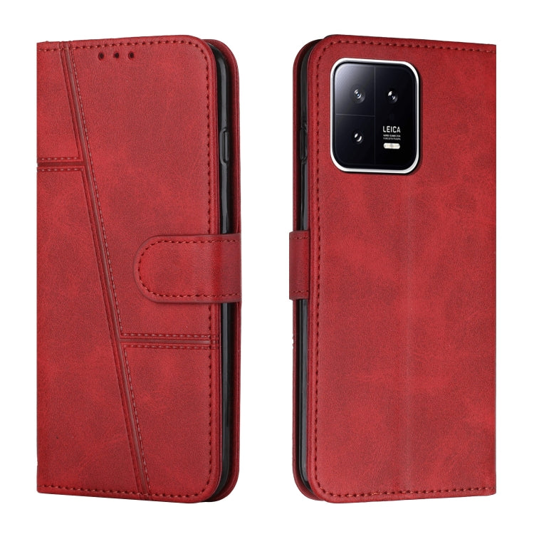 For Xiaomi 13 Stitching Calf Texture Buckle Leather Phone Case