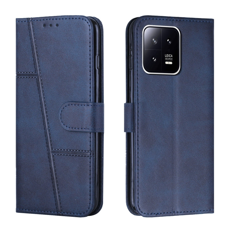 For Xiaomi 13 Stitching Calf Texture Buckle Leather Phone Case