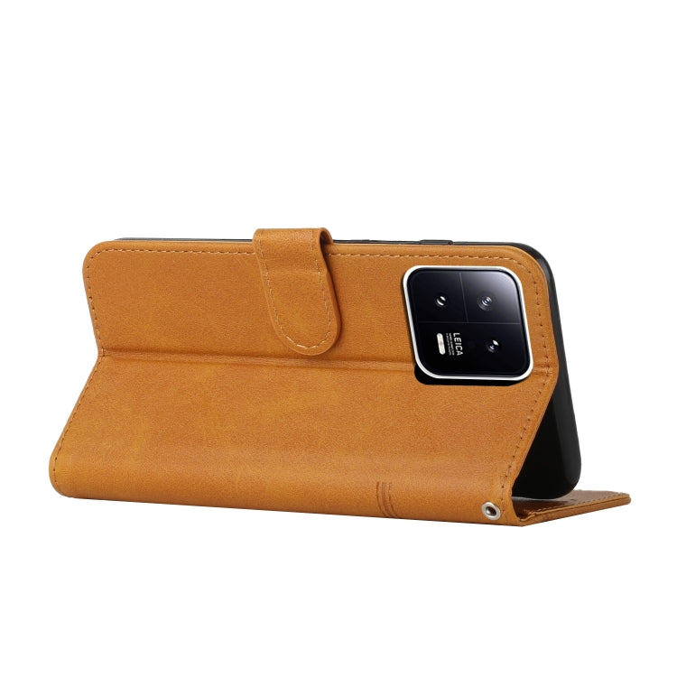 For Xiaomi 13 Stitching Calf Texture Buckle Leather Phone Case