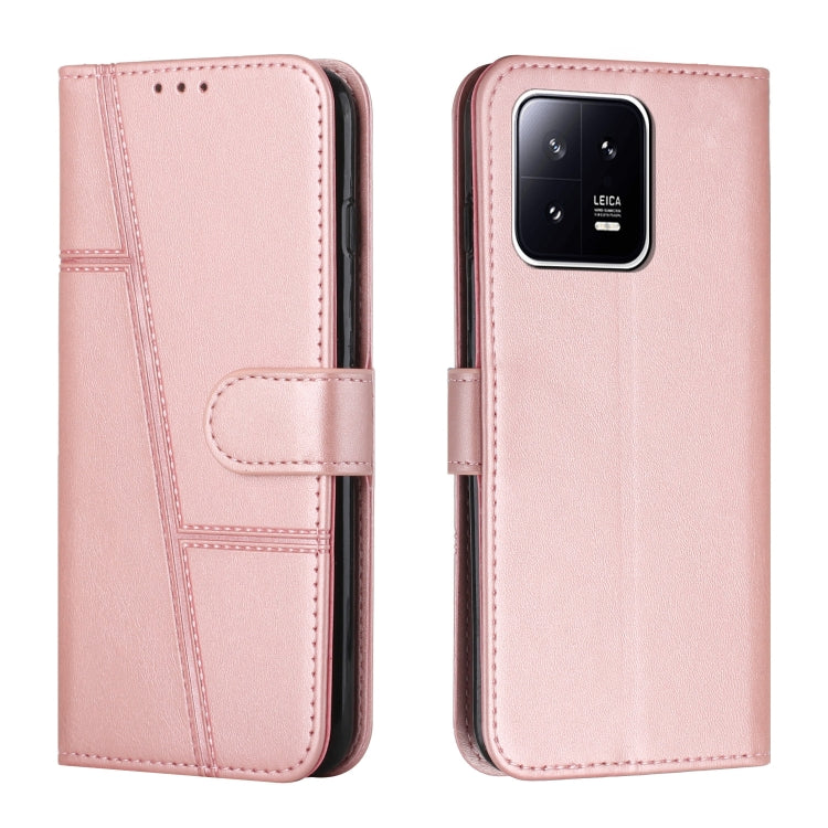 For Xiaomi 13 Pro Stitching Calf Texture Buckle Leather Phone Case