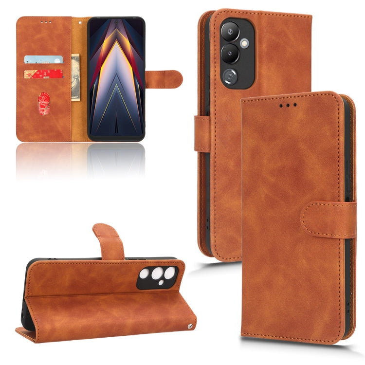 For Tecno Pova 4 Skin Feel Magnetic Flip Leather Phone Case
