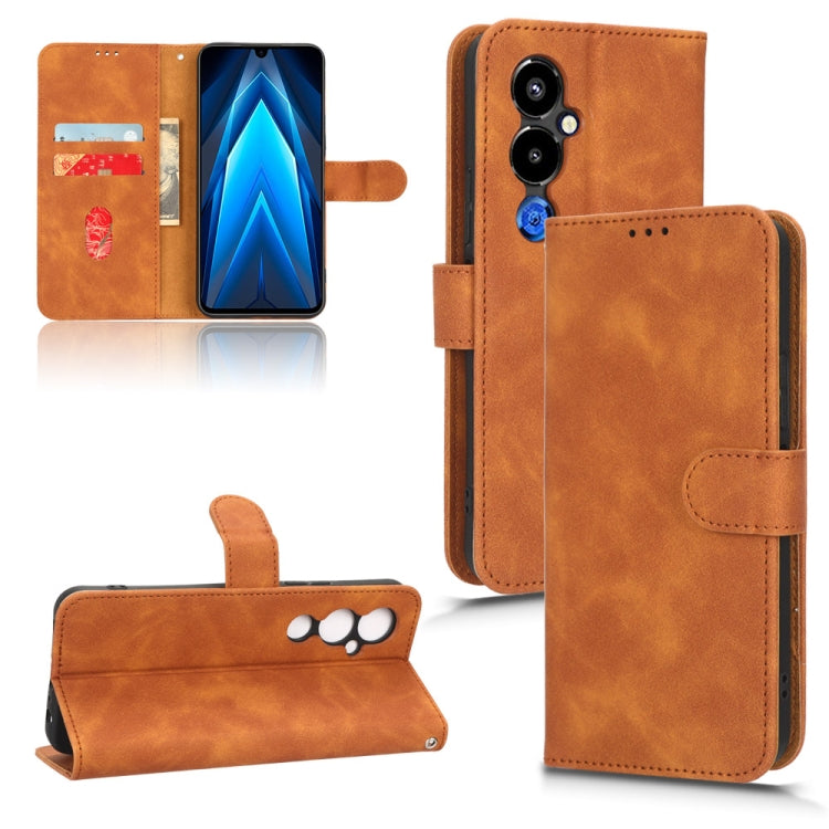 For Tecno Pova 4 Pro Skin Feel Magnetic Flip Leather Phone Case