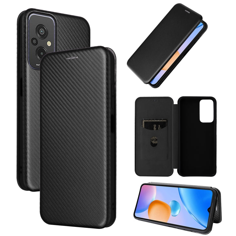 For Xiaomi Redmi 11 Prime 4G Carbon Fiber Texture Flip Leather Phone Case