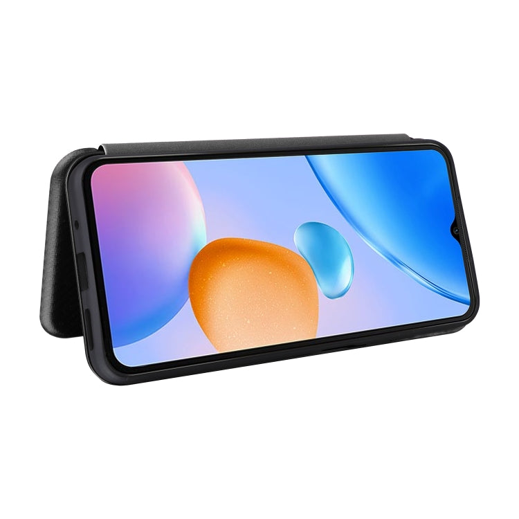 For Xiaomi Redmi 11 Prime 4G Carbon Fiber Texture Flip Leather Phone Case