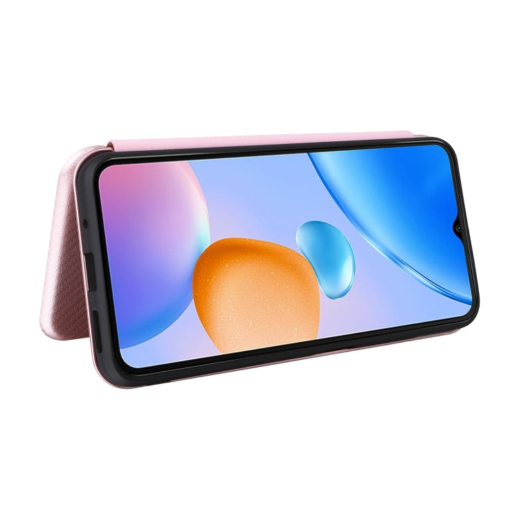 For Xiaomi Redmi 11 Prime 4G Carbon Fiber Texture Flip Leather Phone Case