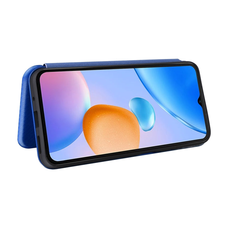 For Xiaomi Redmi 11 Prime 4G Carbon Fiber Texture Flip Leather Phone Case