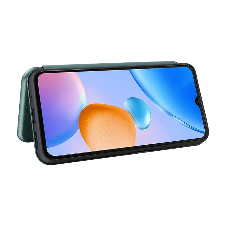 For Xiaomi Redmi 11 Prime 4G Carbon Fiber Texture Flip Leather Phone Case