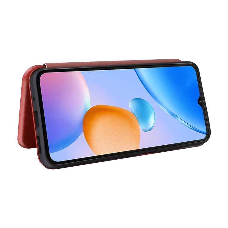 For Xiaomi Redmi 11 Prime 4G Carbon Fiber Texture Flip Leather Phone Case