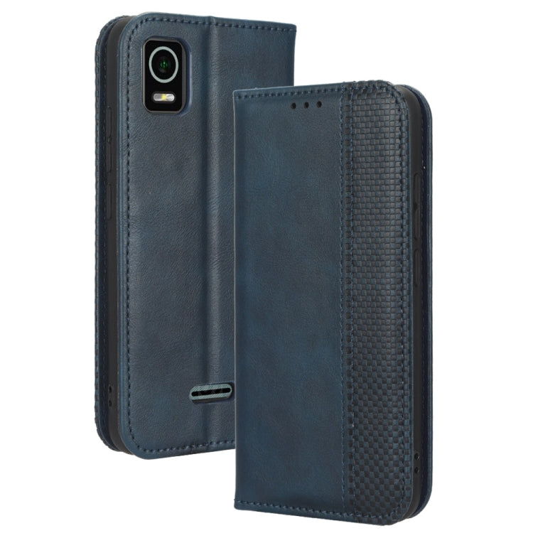 For Cricket Debut Smart Magnetic Buckle Retro Texture Leather Phone Case