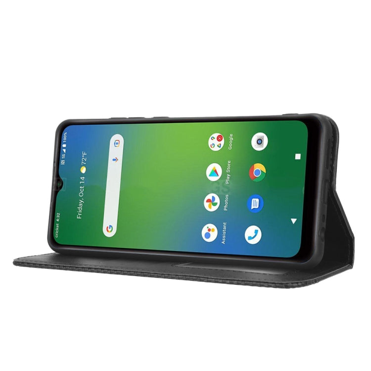 For Cricket Icon 4 Magnetic Buckle Retro Texture Leather Phone Case