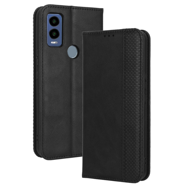 For Cricket Innovate E 5G Magnetic Buckle Retro Texture Leather Phone Case