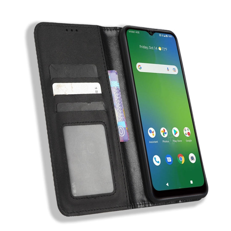 For Cricket Innovate E 5G Magnetic Buckle Retro Texture Leather Phone Case