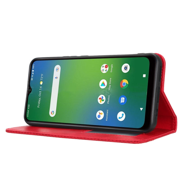 For Cricket Innovate E 5G Magnetic Buckle Retro Texture Leather Phone Case