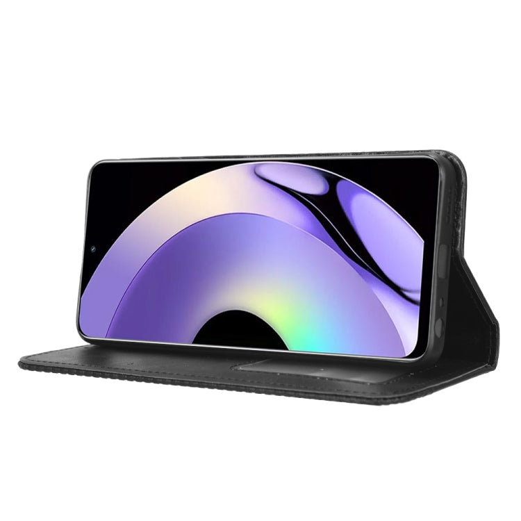 For Realme 10 Pro Magnetic Buckle Retro Texture Leather Phone Case