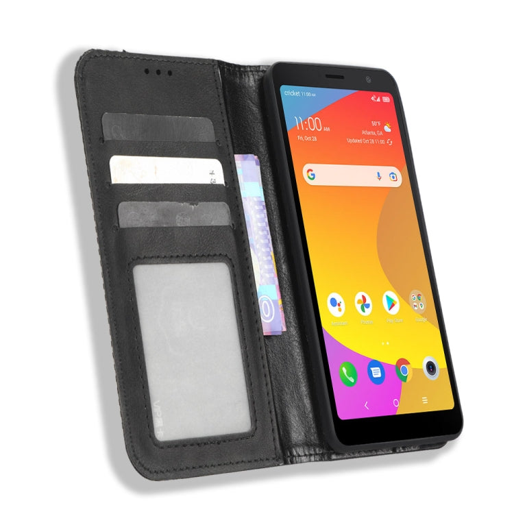 For TCL ION Z Magnetic Buckle Retro Texture Leather Phone Case