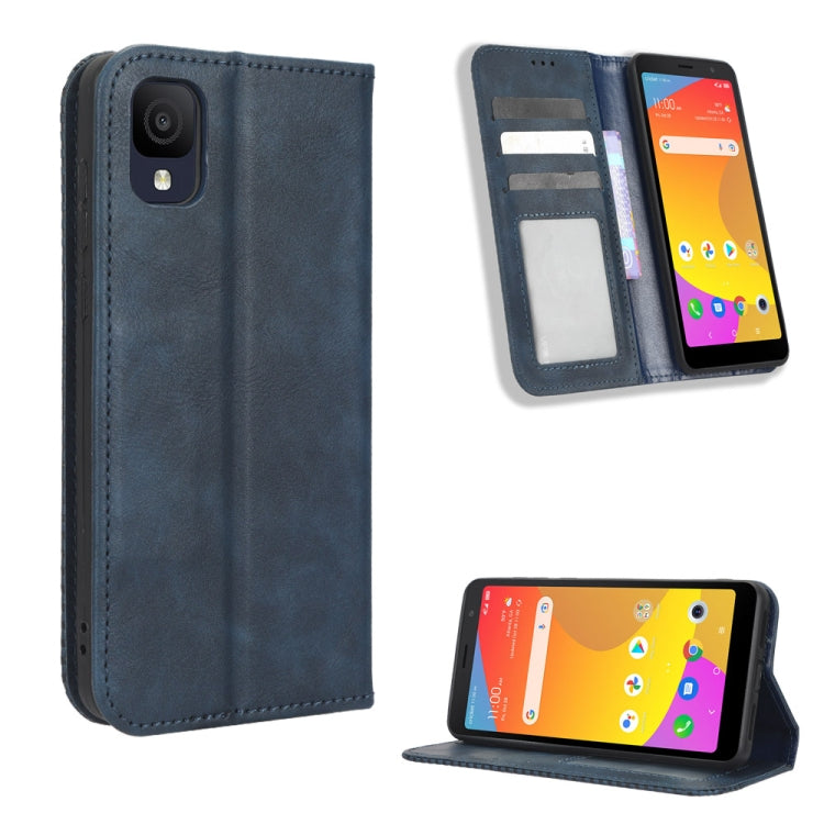 For TCL ION Z Magnetic Buckle Retro Texture Leather Phone Case