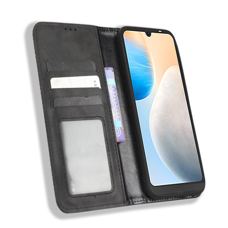 For Tecno Pop 6 BE7 Magnetic Buckle Retro Texture Leather Phone Case