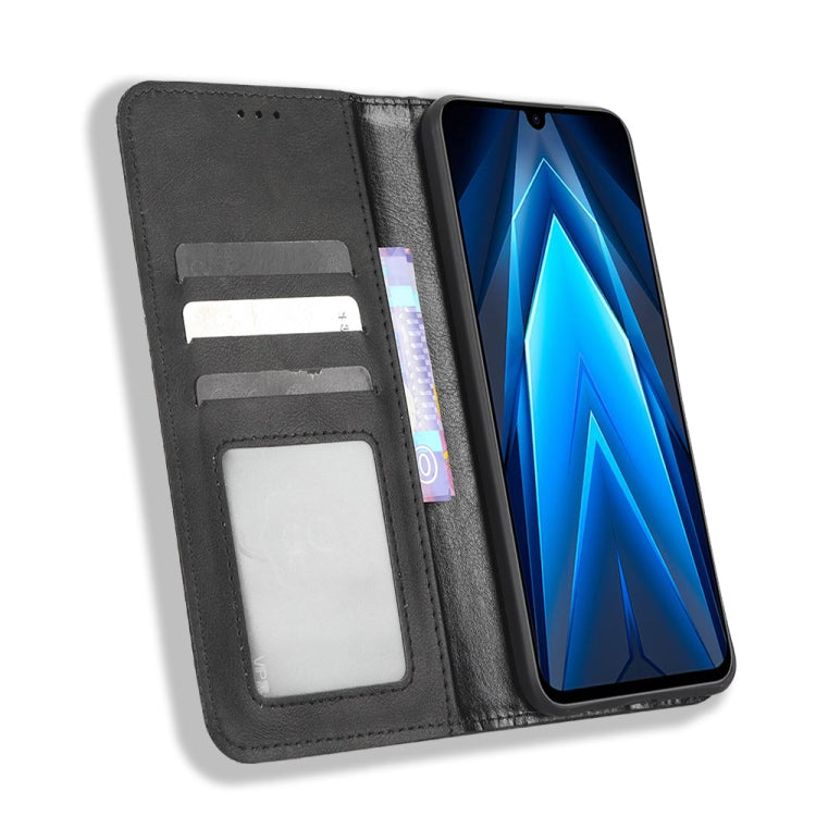 For Tecno Pova 4 Pro Magnetic Buckle Retro Texture Leather Phone Case