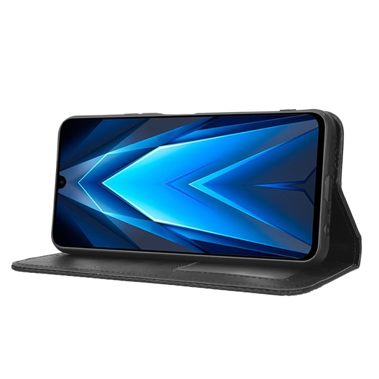 For Tecno Pova 4 Pro Magnetic Buckle Retro Texture Leather Phone Case