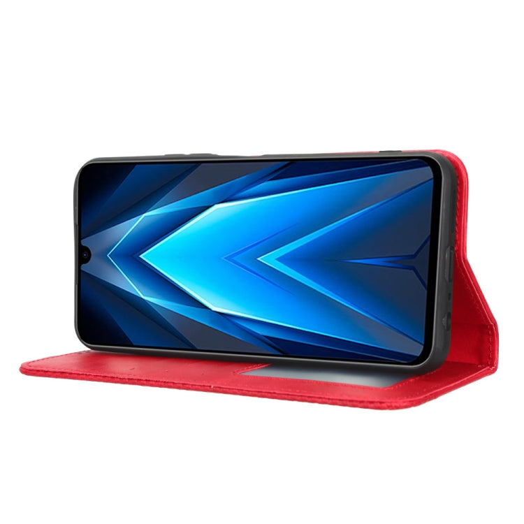 For Tecno Pova 4 Pro Magnetic Buckle Retro Texture Leather Phone Case