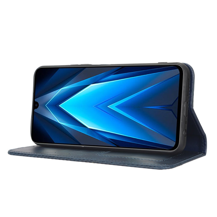 For Tecno Pova 4 Pro Magnetic Buckle Retro Texture Leather Phone Case