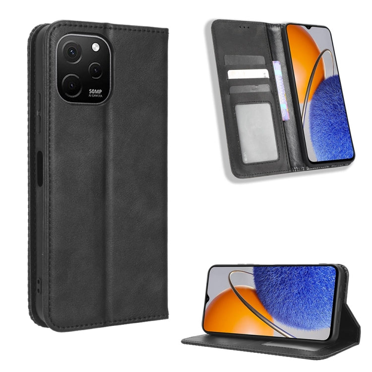 For Huawei nova Y61 Magnetic Buckle Retro Texture Leather Phone Case