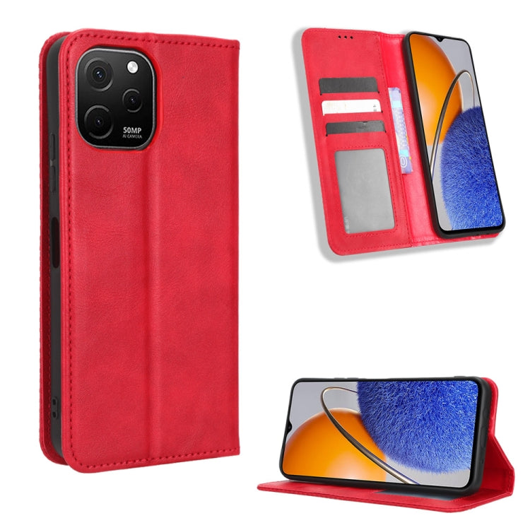 For Huawei nova Y61 Magnetic Buckle Retro Texture Leather Phone Case