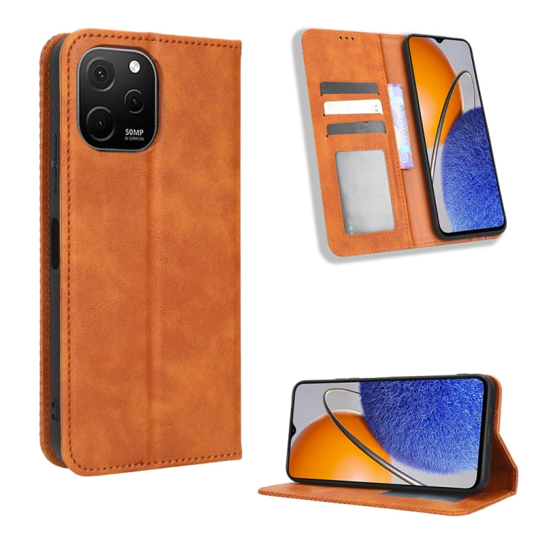 For Huawei nova Y61 Magnetic Buckle Retro Texture Leather Phone Case