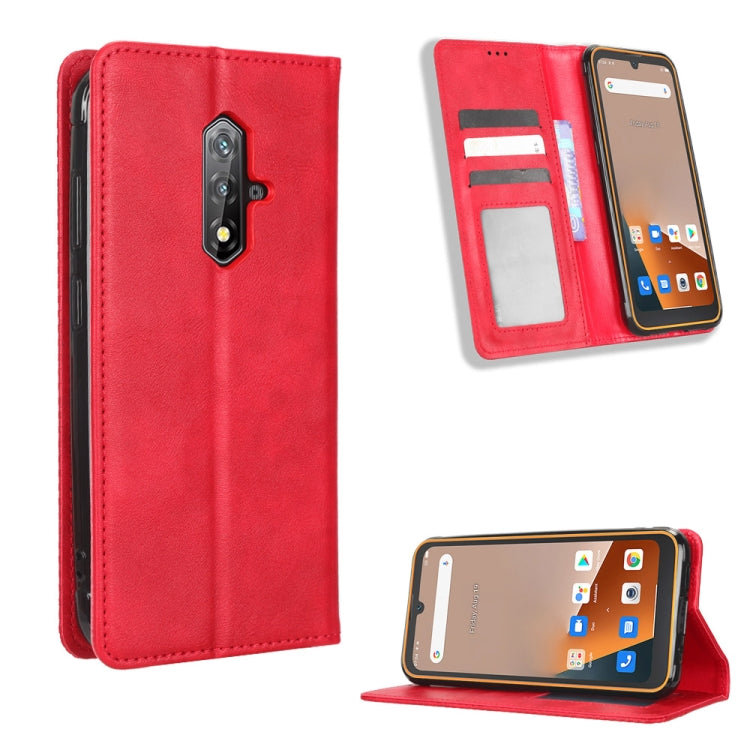 For Blackview BV5200 Magnetic Buckle Retro Texture Leather Phone Case