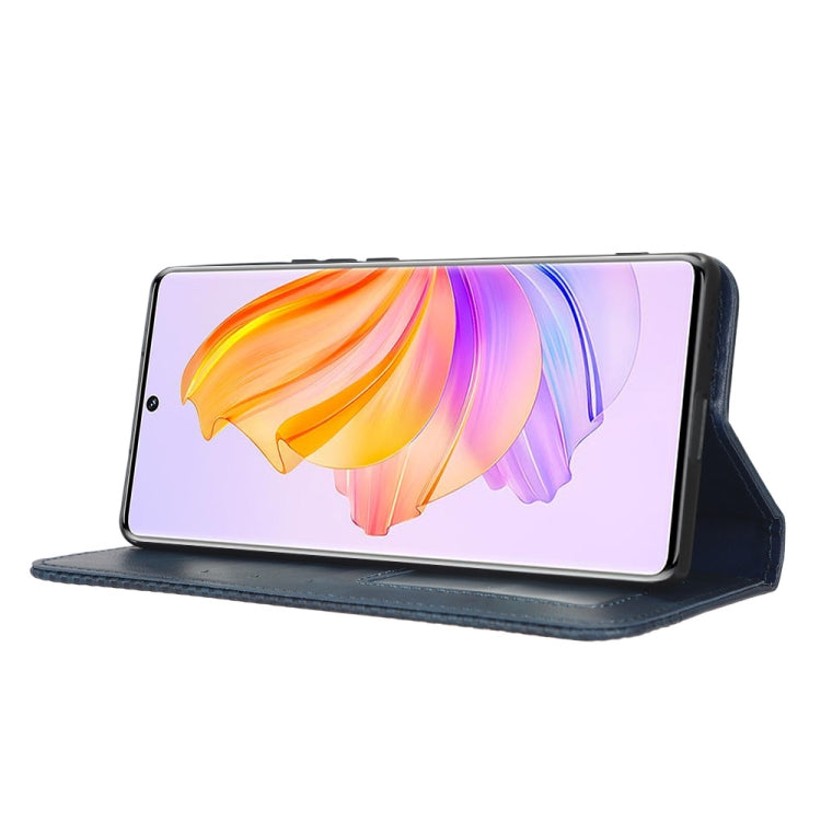 For Honor 80 SE 5G Magnetic Buckle Retro Texture Leather Phone Case