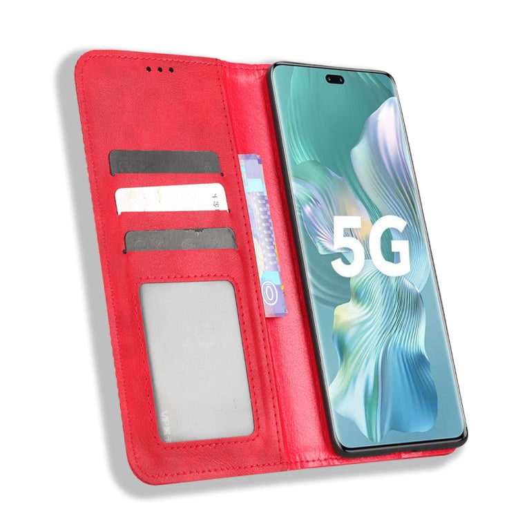 For Honor 80 Pro 5G Magnetic Buckle Retro Texture Leather Phone Case