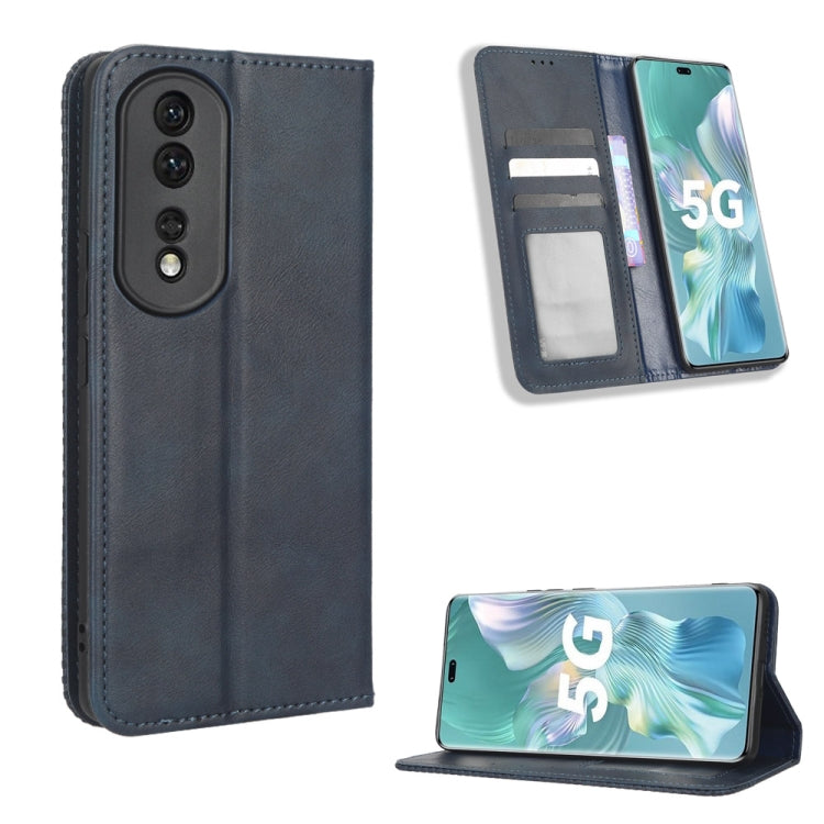 For Honor 80 Pro 5G Magnetic Buckle Retro Texture Leather Phone Case