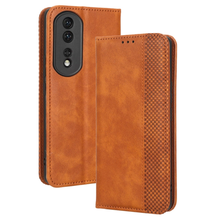 For Honor 80 Pro 5G Magnetic Buckle Retro Texture Leather Phone Case
