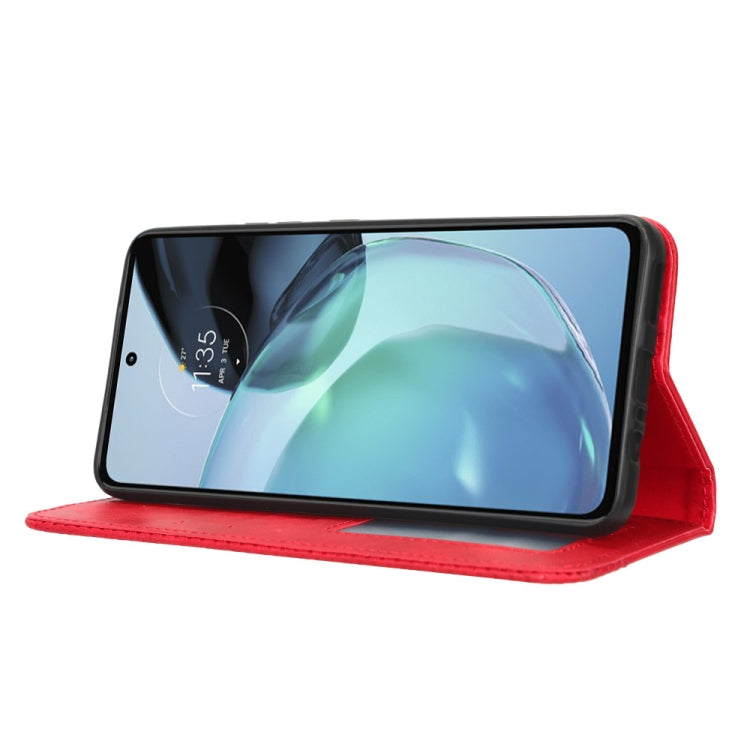 For Motorola Moto G72 4G Magnetic Buckle Retro Texture Leather Phone Case