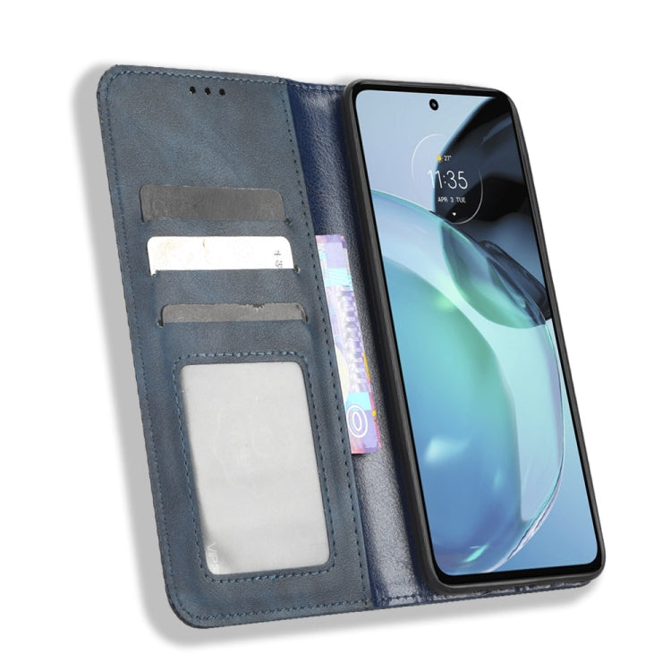 For Motorola Moto G72 4G Magnetic Buckle Retro Texture Leather Phone Case