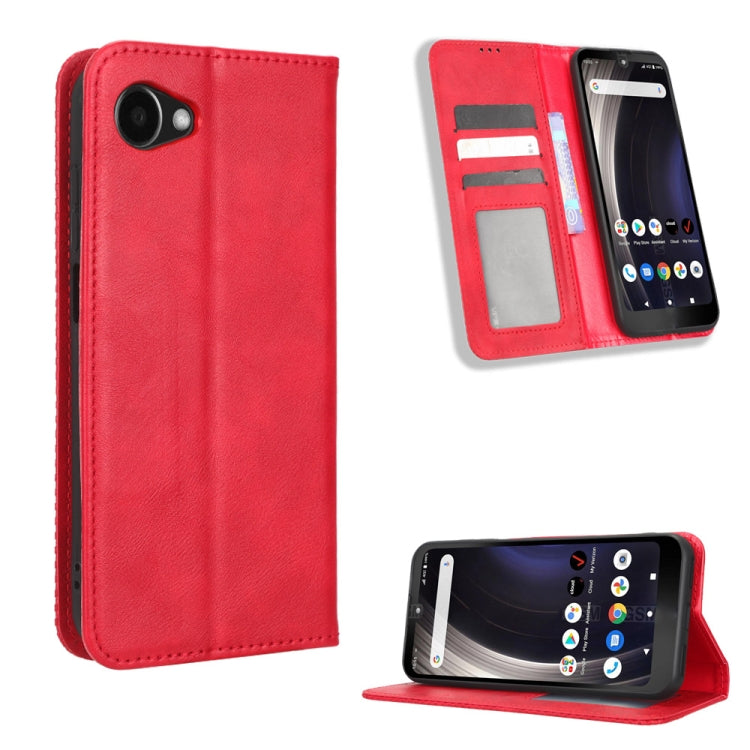 For Orbic JOY RC608L Magnetic Buckle Retro Texture Leather Phone Case