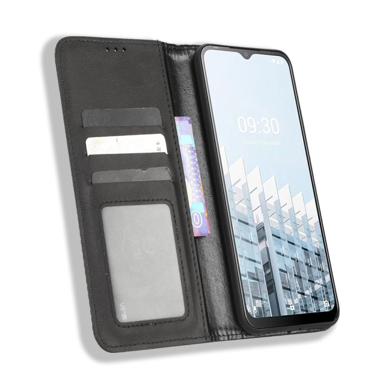 For Tecno Pop 6 Pro BE8 Magnetic Buckle Retro Texture Leather Phone Case