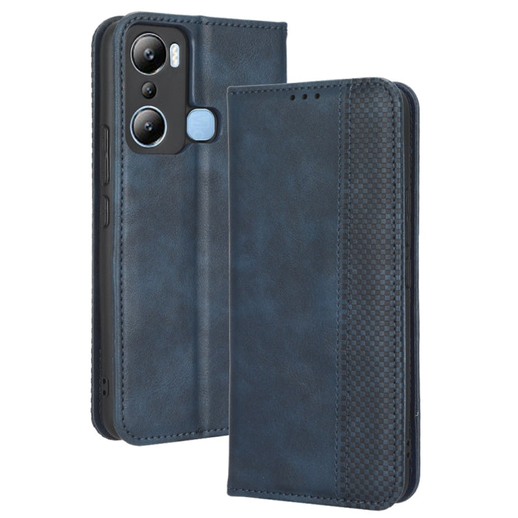 For Infinix Hot 20i Magnetic Buckle Retro Texture Leather Phone Case